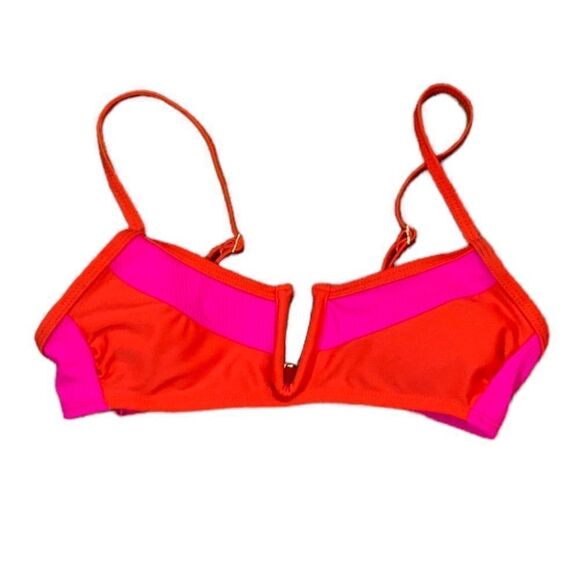 Xhilaration Red And Pink Colorblock Bikini Top, Juniors, Size XS, NWT - Picture 1 of 5
